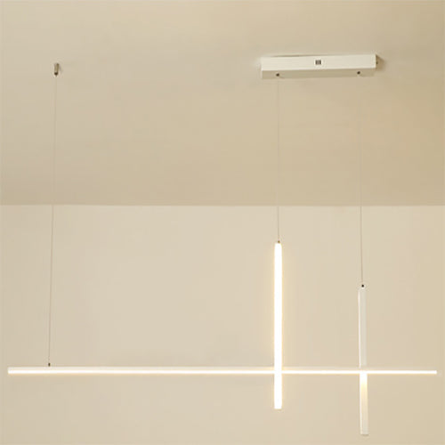Sleek Rectangular LED Pendant Light with Integrated Lighting for Dining Room & Kitchen | Thomler