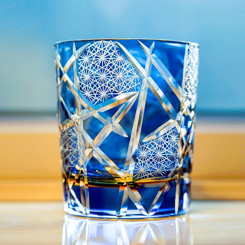 Japanese Cut Crystal Whisky Glass with Gift Box Lightning Pattern Barware for Scotch Bourbon Cocktails Home Bar Décor Artisan Glassware Coll | Thomler