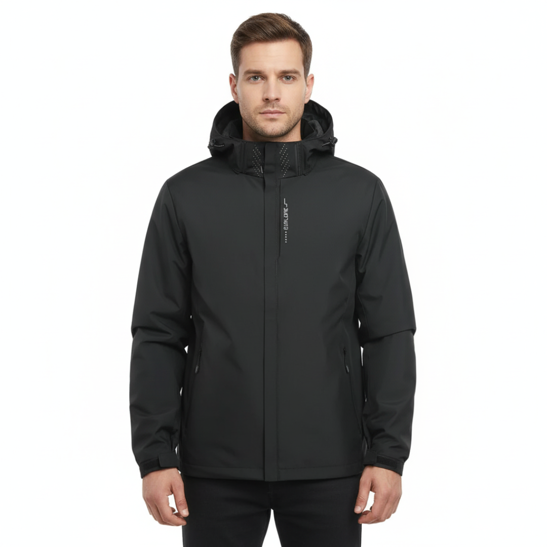 Lightweight Zip-Front Rain Jacket with Hood – Breathable Weather Shell for Men | Thomler