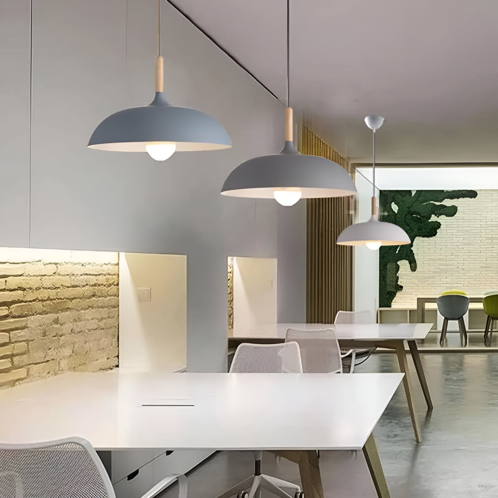Pendant Light Wood Iron Shade Ø35.0–60.0 cm Dining Room Kitchen Island Japandi Scandinavian Hanging Ceiling Lamp E27 | Thomler