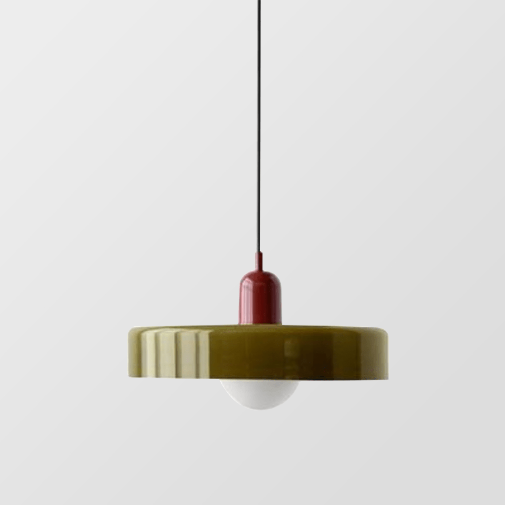 Art Glass Dome Pendant Light Fixture with Adjustable Cord for Kitchen Island Dining Room Bedroom | Modern Round Ceiling Hanging Lamp | Thomler