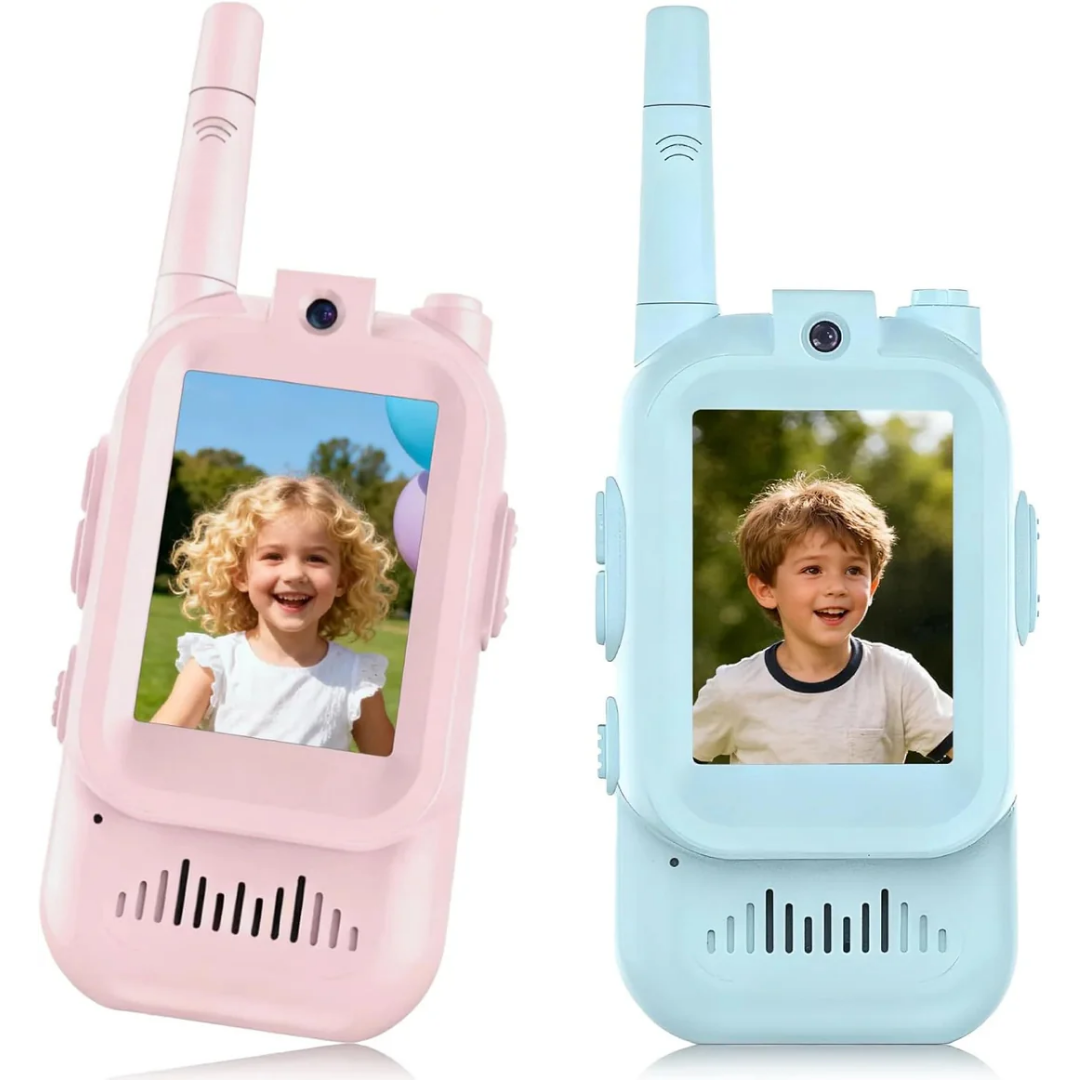 Two-Way Video Walkie Talkie Set for Kids with Voice Changer & Live Screen – Indoor Outdoor Play Radio Communicators for Children Ages 3-12 | Thomler