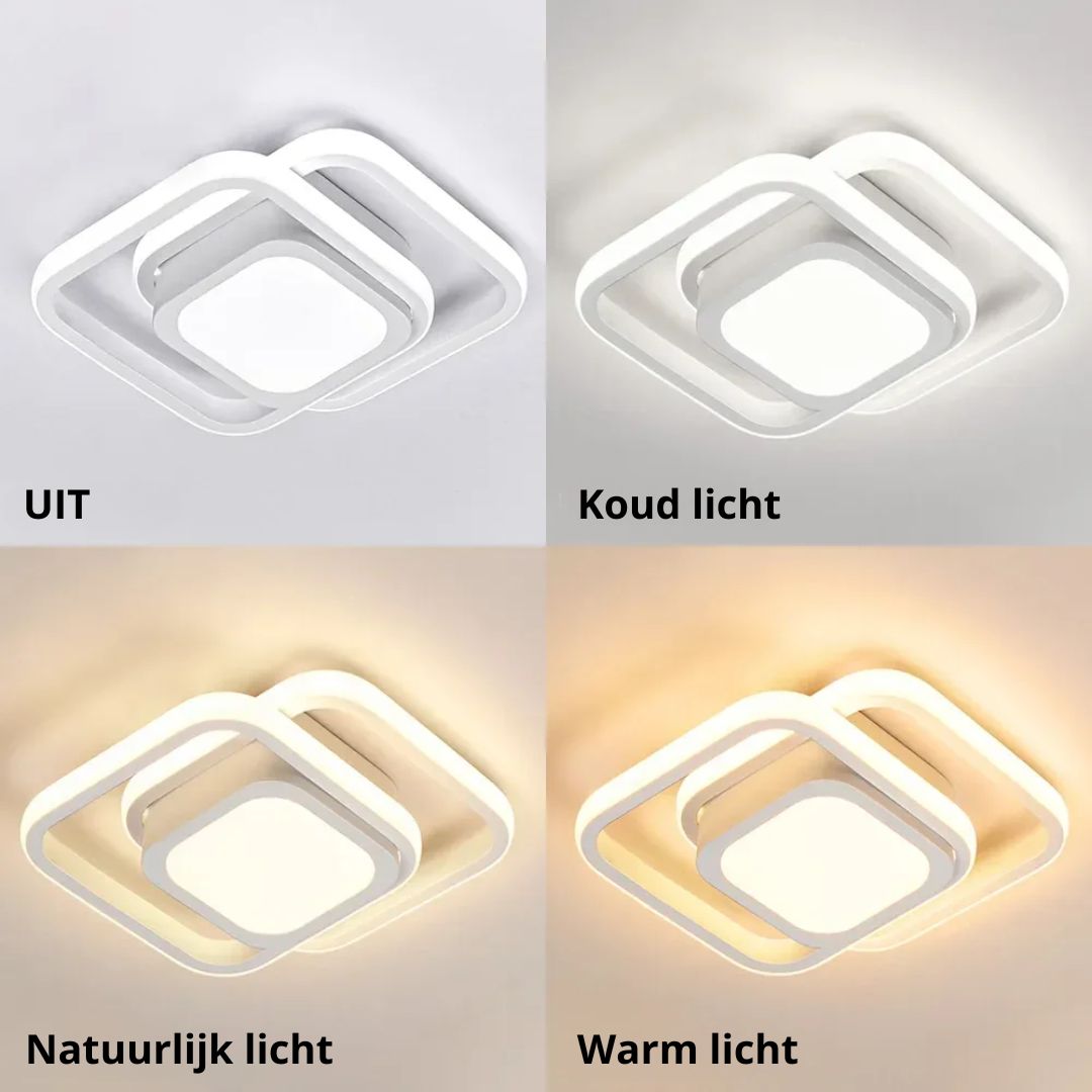 Ceiling Light Double Ring LED Black Warm Living Room Hallway Modern Flush Mount Lighting Fixture | Thomler