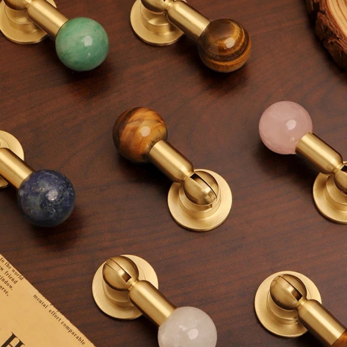 Decorative Brass & Crystal Knob for Cabinet Doors, Drawers & Furniture – Polished Hardware Pull Handle | Thomler