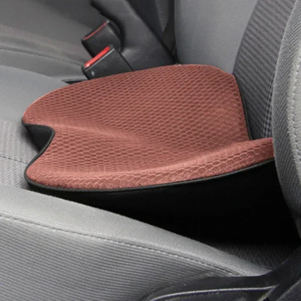Ergonomic Auto Wedge Cushion with Lower Back Support – Breathable Memory Foam Seat Riser for Improved Posture & Driving Visibility | Thomler
