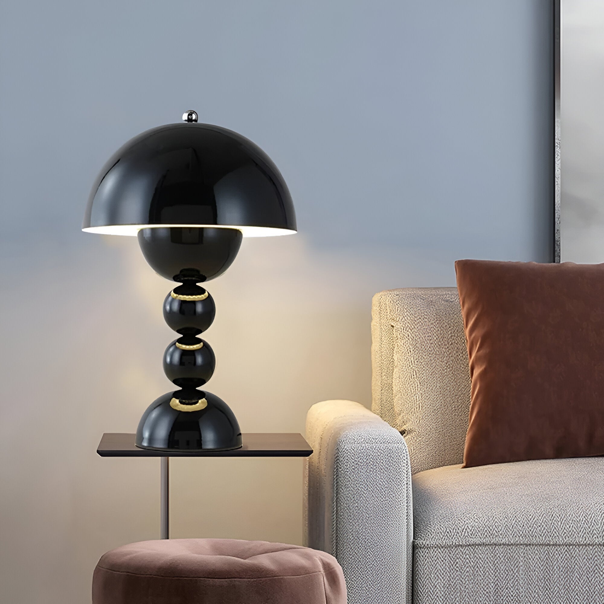 Table Lamp Acrylic 11.0 in White USB Rechargeable Bedroom Nightstand Ambient Nordic Minimalist Desk Lighting | Thomler