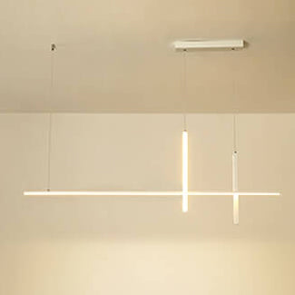 Sleek Rectangular LED Pendant Light with Integrated Lighting for Dining Room & Kitchen | Thomler