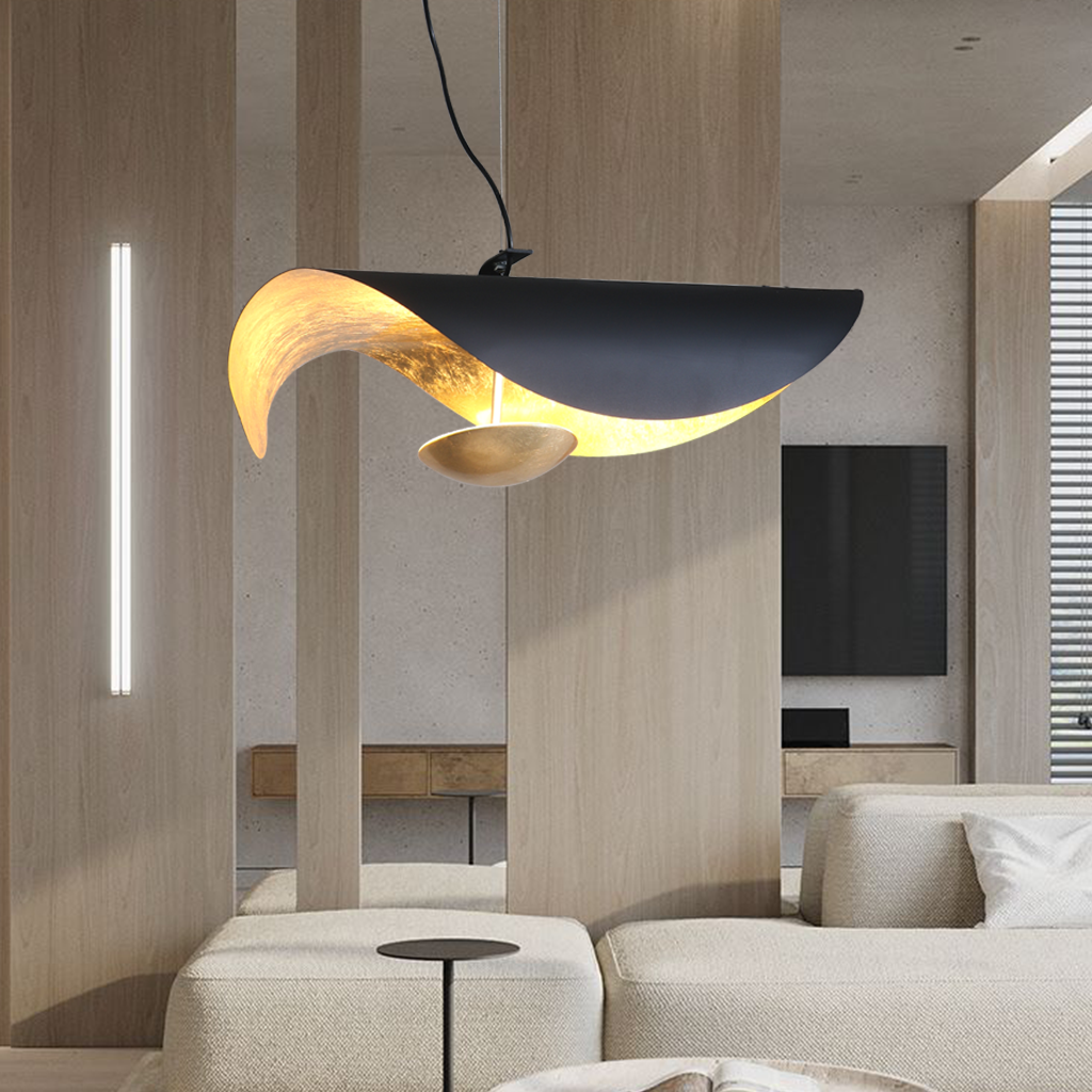 Pendant Light Metal 17W 11 in Black White Living Room Dining Room Bedroom LED Ceiling Lamp | Thomler