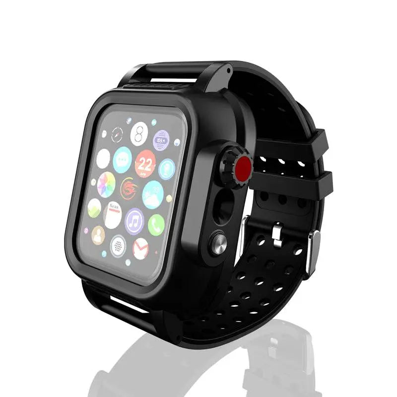 Protective Sport Band & Case Kit for Apple Watch 44mm & 42mm – Silicone Wristband with Snap-On Screen Bumper for Series 6/5/4/SE & Series | Thomler