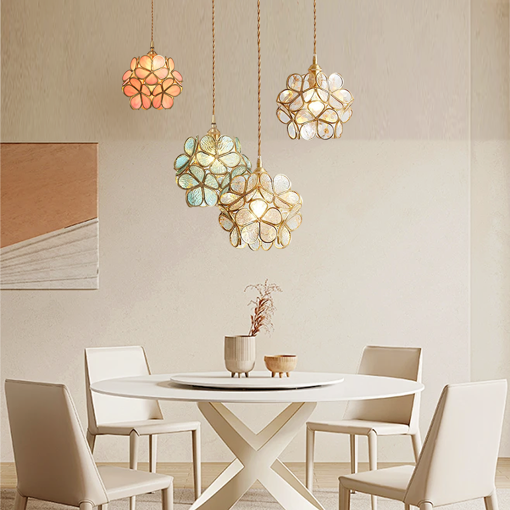Pendant Light Glass Petal E27 Max 40W Ceiling Dining Room Bedroom Hanging Fixture Decorative Ambient Lighting | Thomler