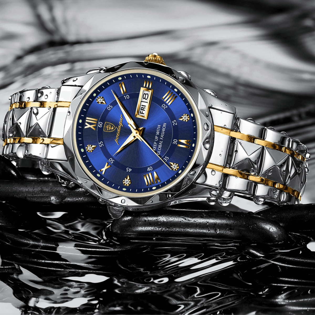 Stainless Steel Men's Watch with Luminous Dial & Date Display | Thomler