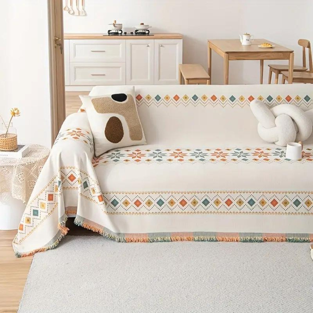 Chenille Throw Blanket with Tassels – Soft Microfiber Sofa Cover for Living Room, Bedroom & Office Décor | Thomler