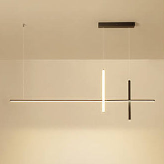 Sleek Rectangular LED Pendant Light with Integrated Lighting for Dining Room & Kitchen | Thomler