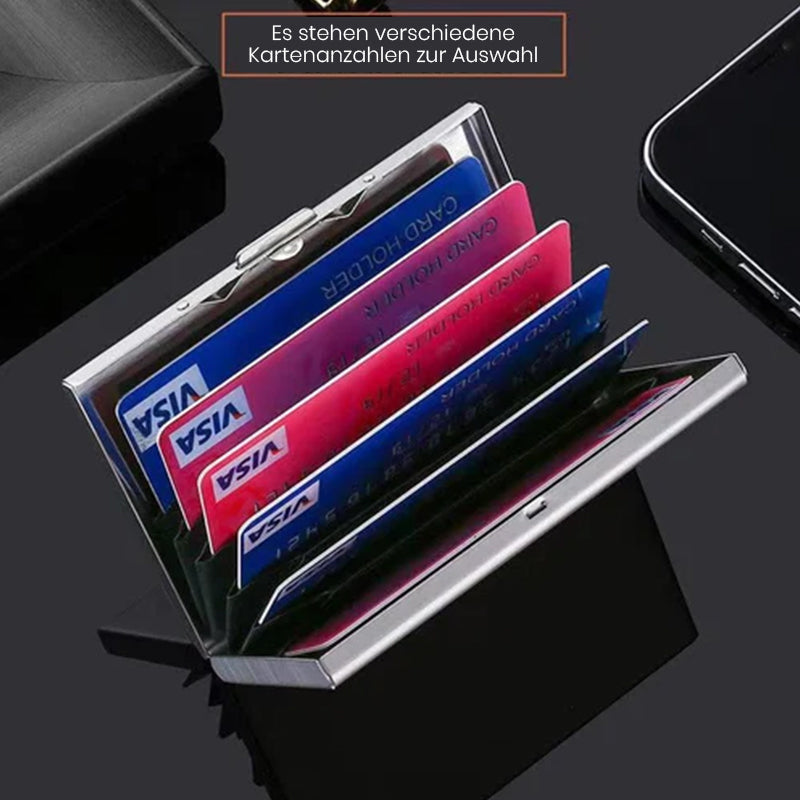 Slim Metal Card Holder with RFID Blocking Technology for Credit Cards & Cash | Thomler