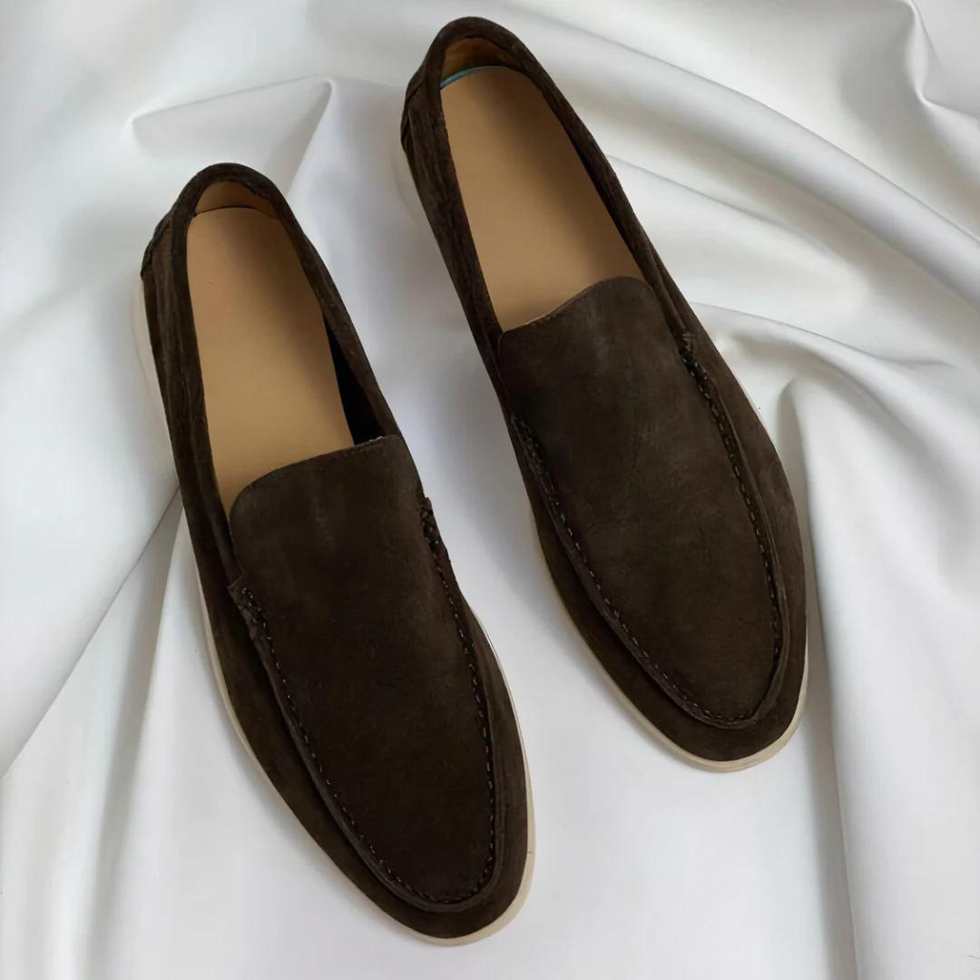 Men's Leather Slip-On Dress Loafers – Business Casual Comfort Shoes for Work, Office & Everyday Wear | Classic Flat Oxford Style | Thomler