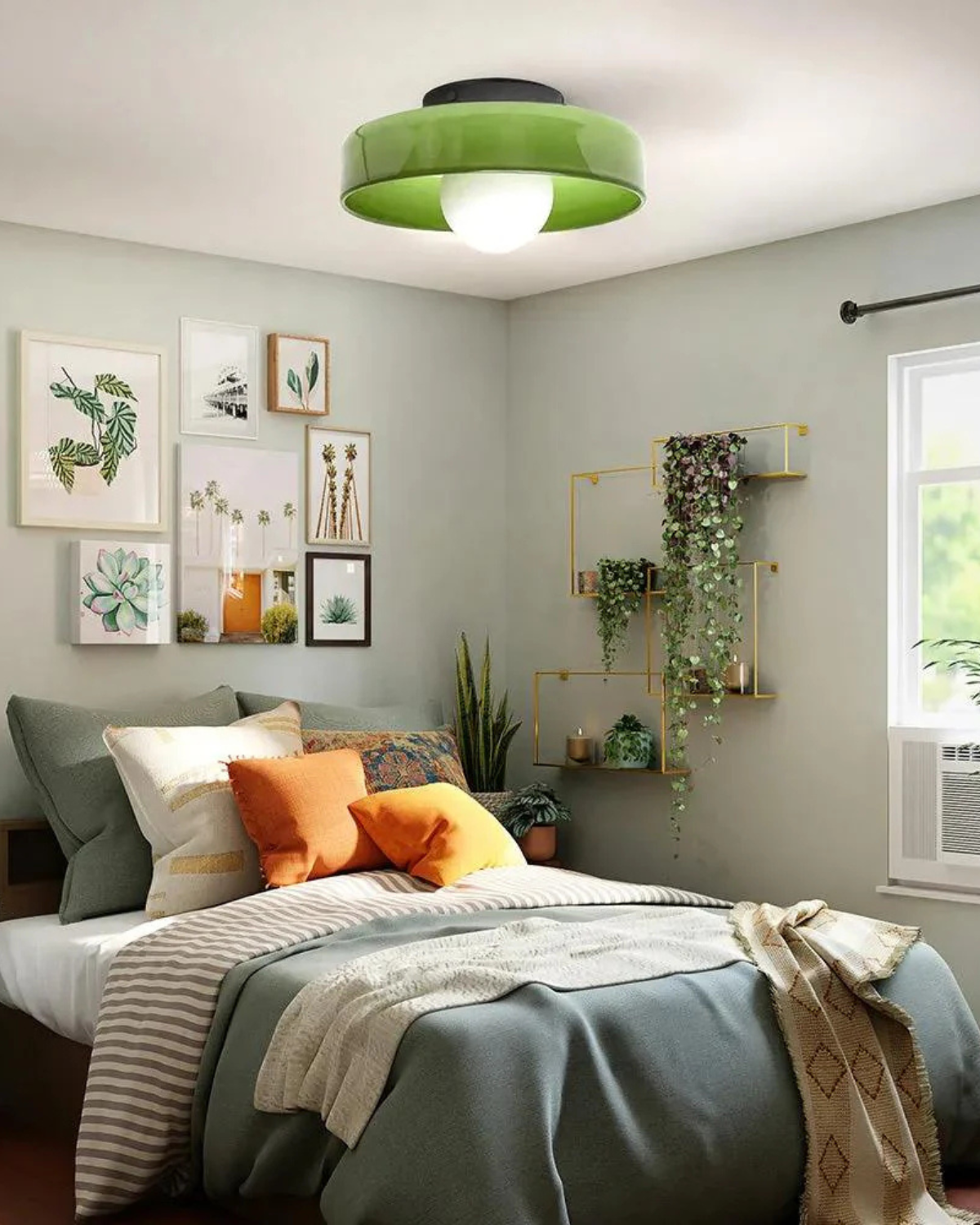 Moderne ronde plafondlamp van glas en ijzer – minimalistische designlamp voor woonkamer en slaapkamer met warme lichtkleur | Sansoti