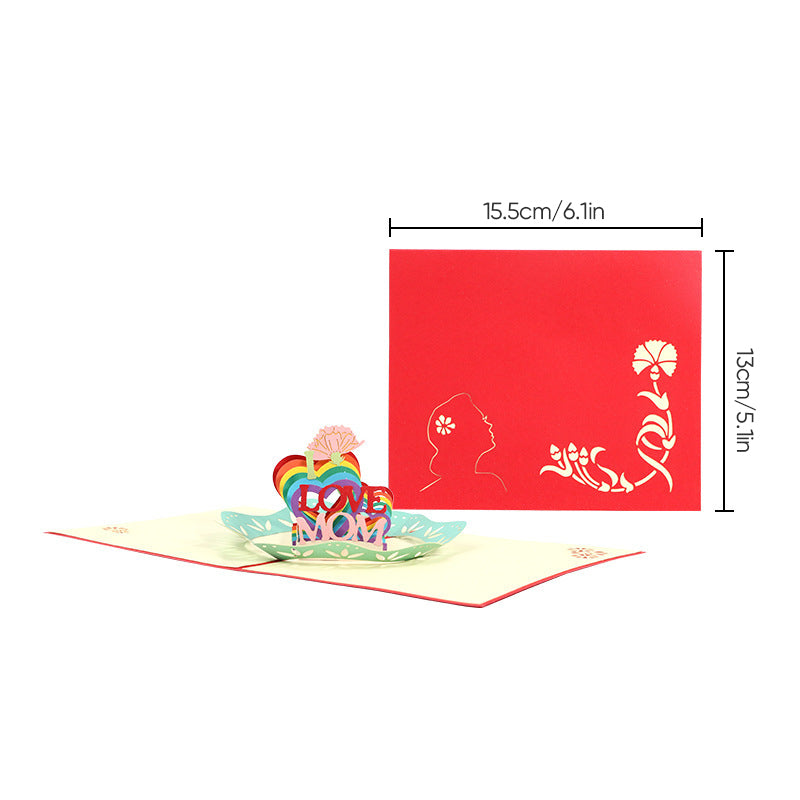 Popup Flower Greeting Card with 3D Laser-Cut Design for Mom, Grandma & Special Occasions | Thomler