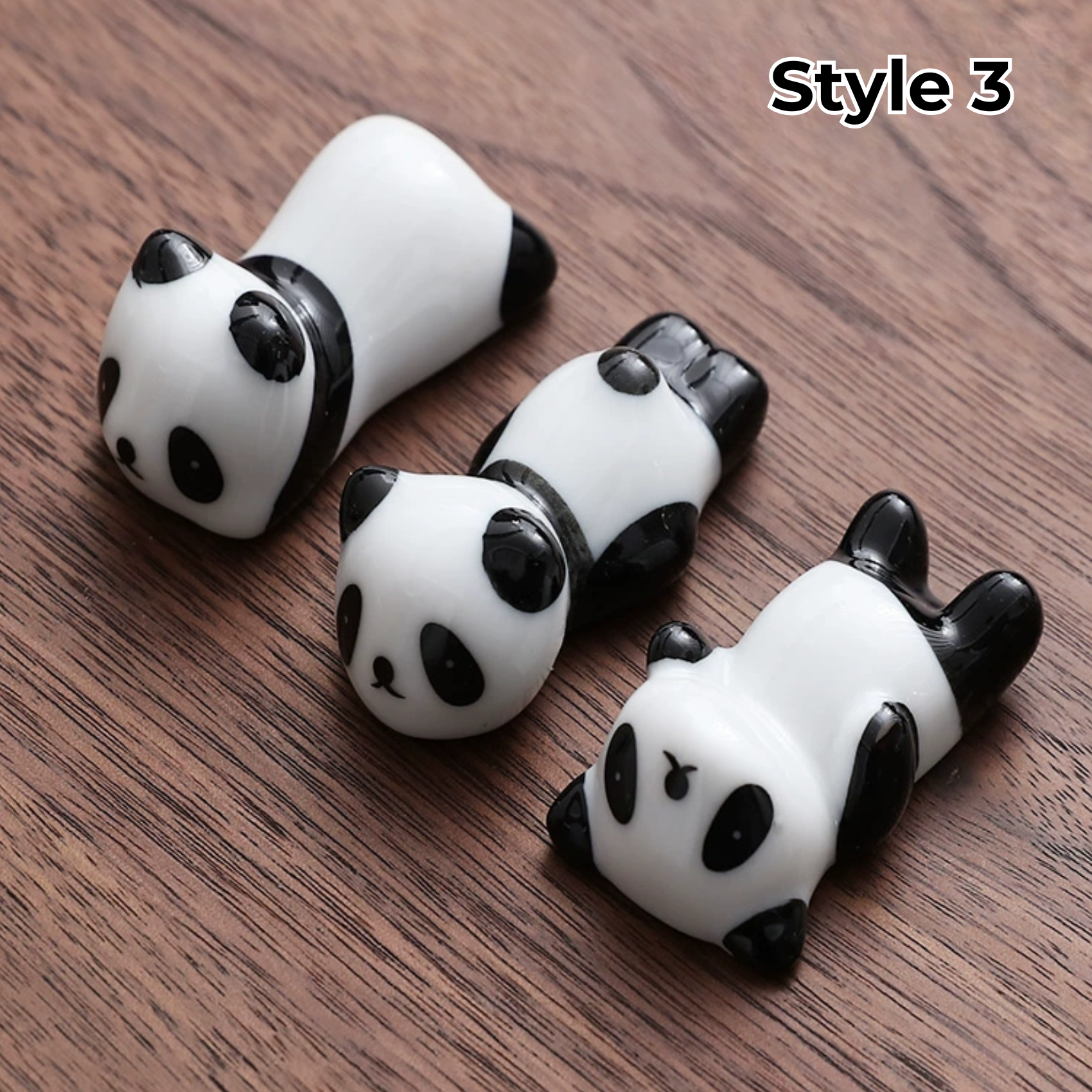 Porcelain Utensil Holders with Animal and Fruit Designs for Asian Dining – Set of 3 Decorative Tabletop Rests | Thomler