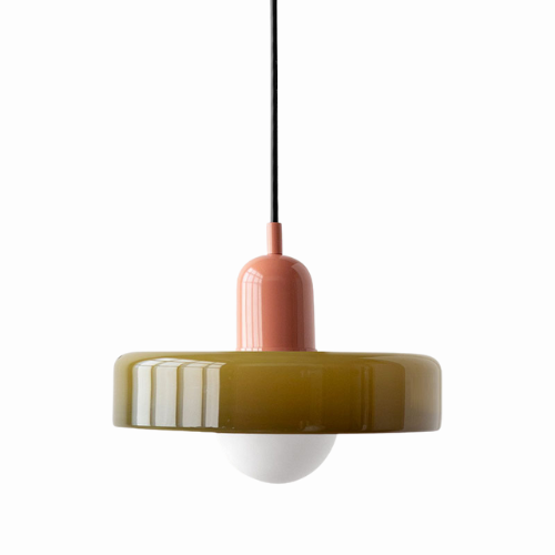 Glass Disc Pendant Light with Adjustable Cord – Modern Ceiling Fixture for Dining Room, Kitchen Island & Living Room | Thomler
