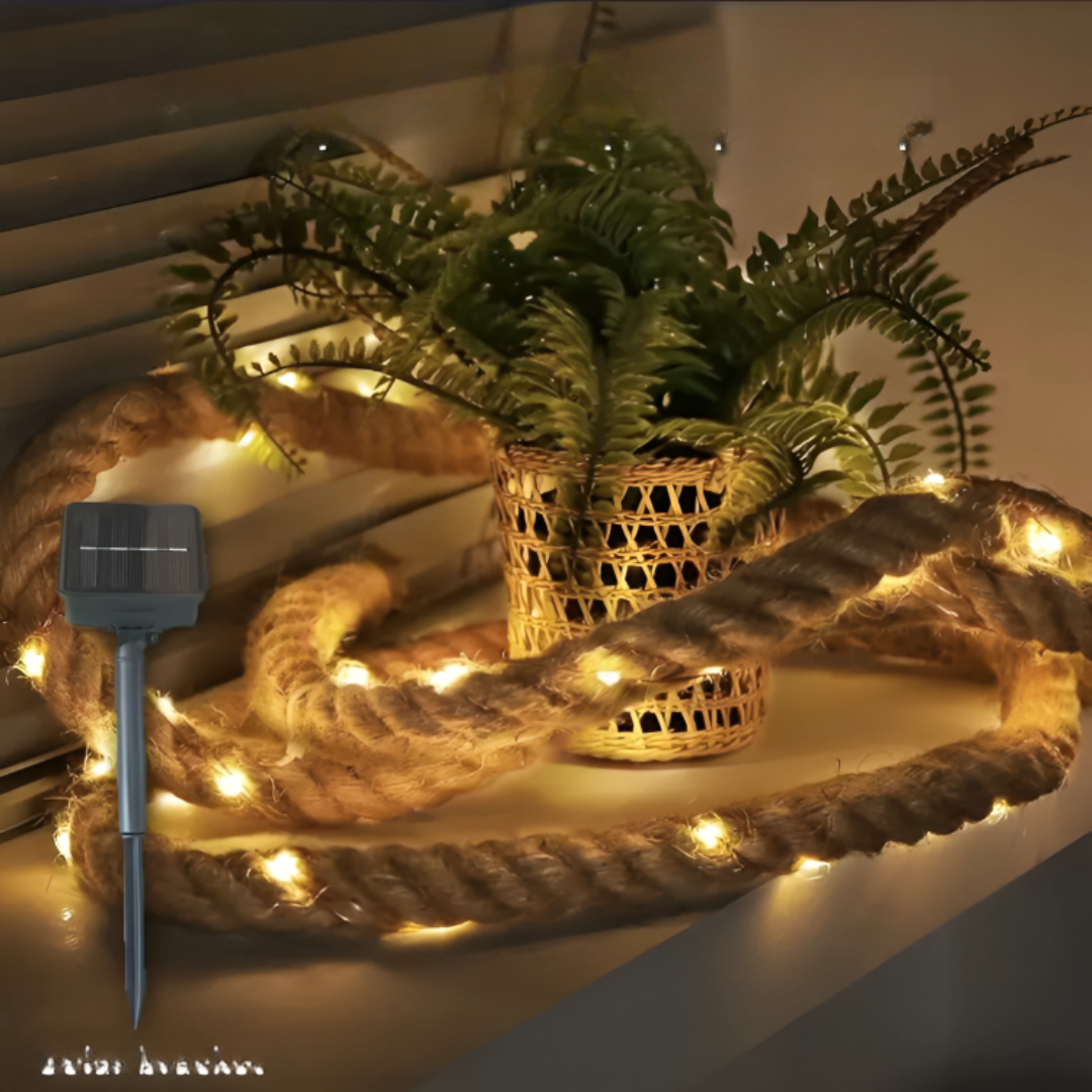 Solar-Powered Rope String Lights for Garden, Patio & Camping Decor | Thomler