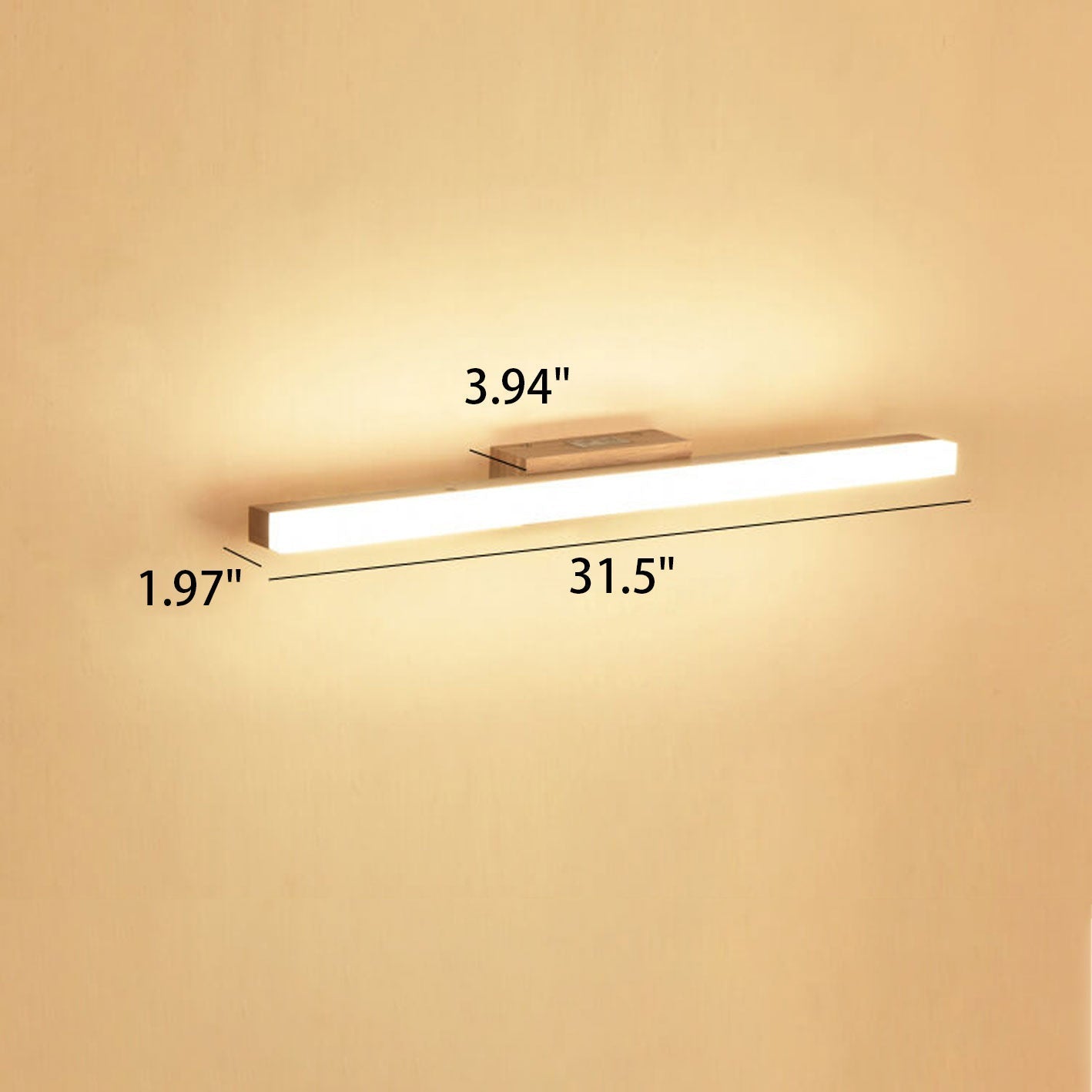 Wall Lamp Wood Acrylic 16W 31.5 in Bathroom Living Room Study Modern LED Lighting Fixture | Thomler