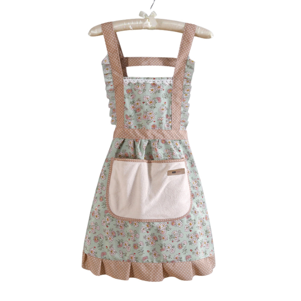 Floral Cotton Kitchen Apron with Pockets – Waterproof & Oil-Resistant for Cooking, Baking & Everyday Meal Prep | Thomler