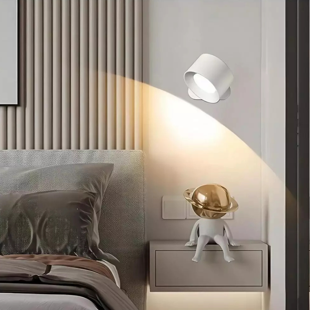 Rechargeable LED Wall Sconce – Magnetic Cylindrical Fixture with Remote Control for Bedroom & Living Room | Thomler
