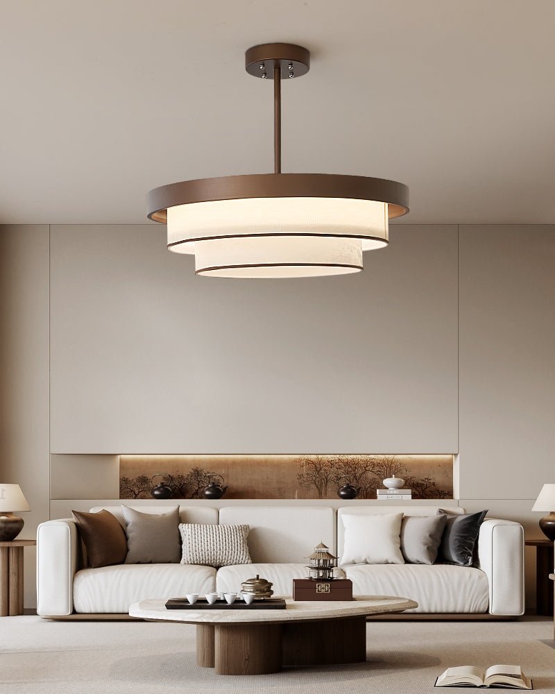 Layered Fabric Ring Pendant Light – Modern Hanging Ceiling Fixture for Dining Room & Entryway | Thomler
