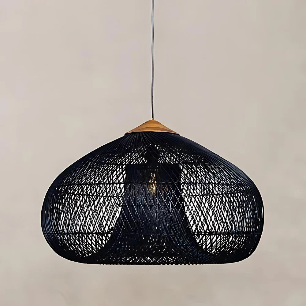 Pendant Light Rattan Handwoven E26 Boho Dining Room Kitchen Island Hanging Ceiling Fixture | Thomler