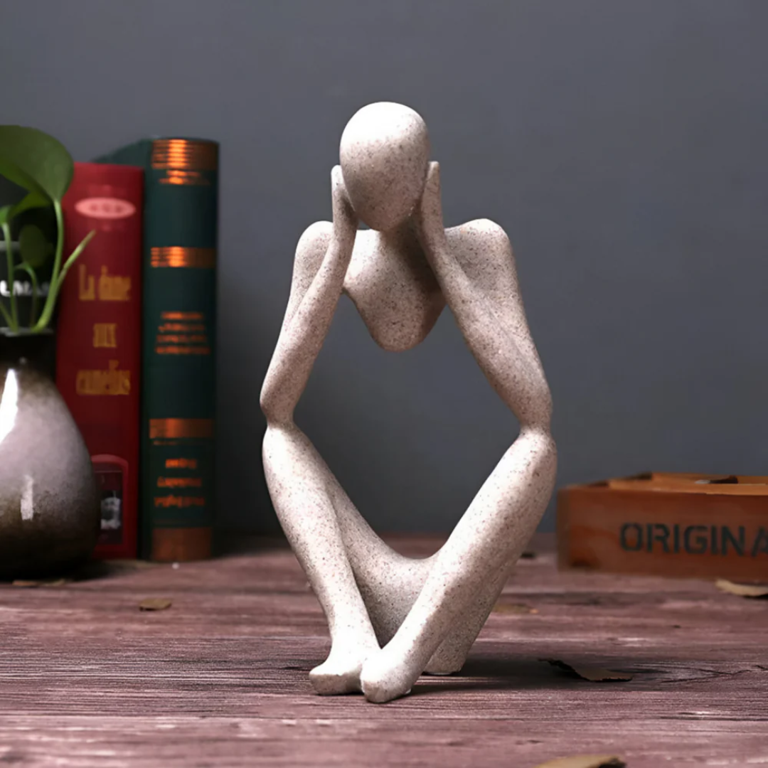 Contemplative Figure Sculpture – Modern Abstract Art Piece for Home & Office Décor | Thomler