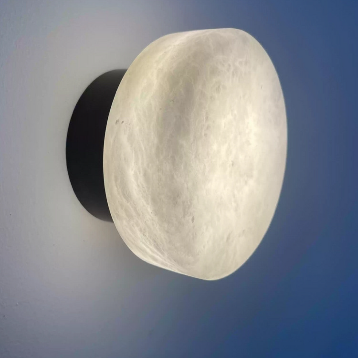 Natural Marble Wall Sconce with Glass Shade – Scandinavian LED Accent Light for Bedroom, Hallway & Living Room | Thomler