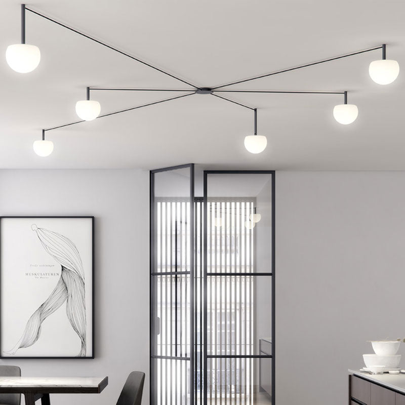 Ceiling Light Frosted Glass 10 in Adjustable Bedroom Living Room Pendant Lamp Modern Decorative Globe Fixture | Thomler