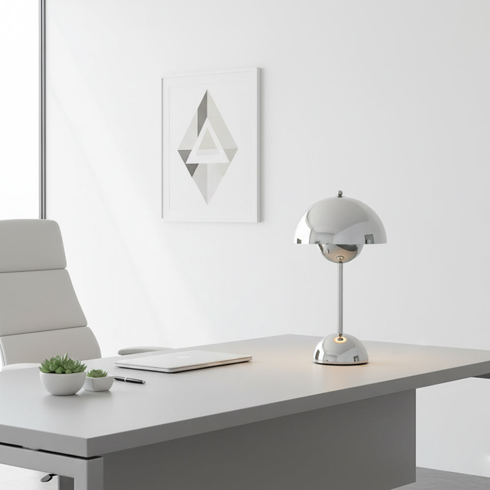 Desk Lamp Metal 6.3 in Rechargeable Tri-Color Small Table Light | Thomler