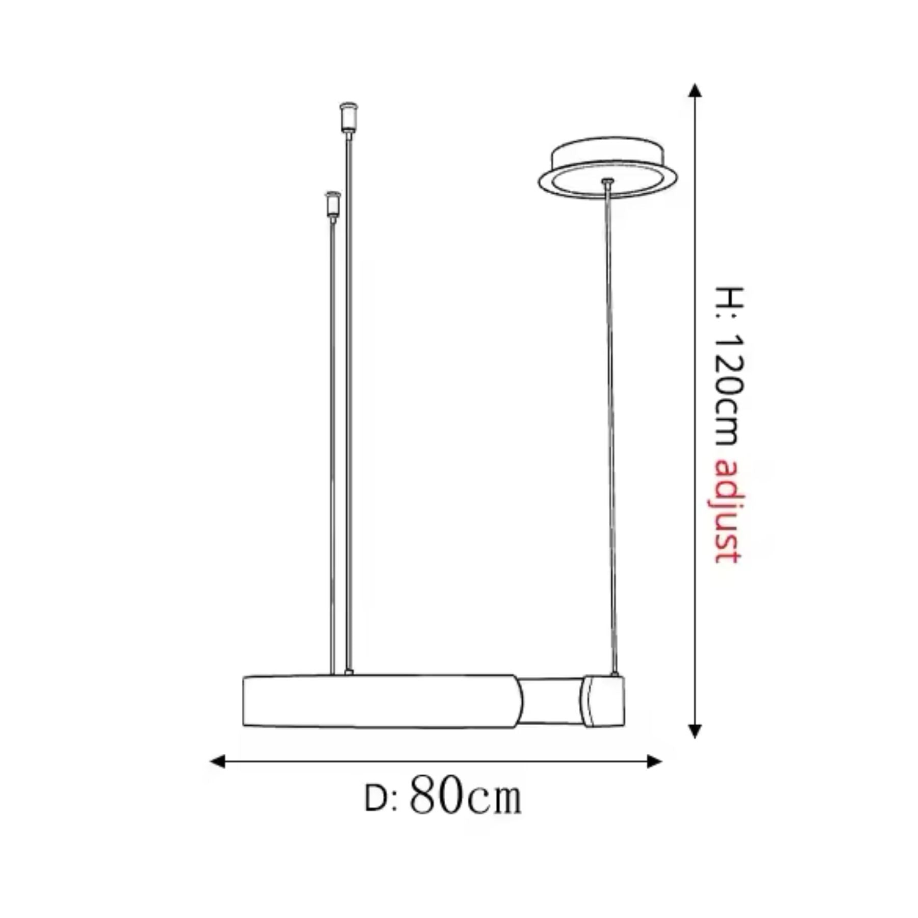 Pendant Light Aluminium Integrated LED 50.0 cm Adjustable Dining Room Living Room Hallway Ceiling Lamp Modern Minimalist Ring Design | Thomler