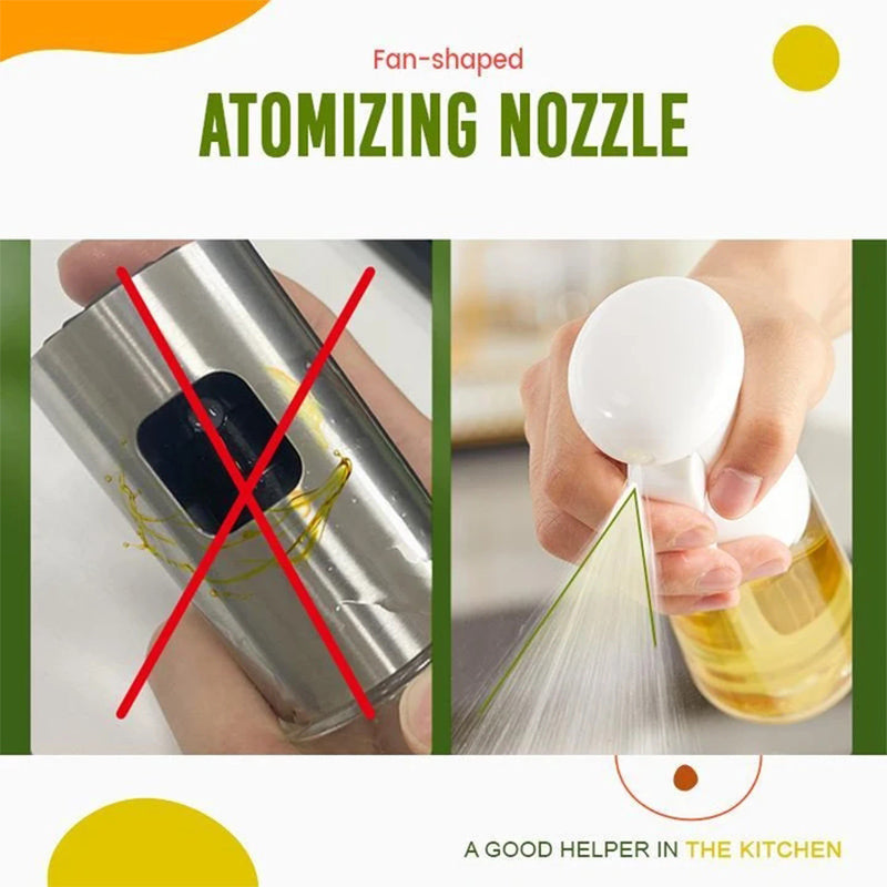 Pressurized Cooking Oil Mister with Fan Spray Nozzle for Grilling, Baking & Air Frying | Refillable Kitchen Oil Sprayer | Thomler