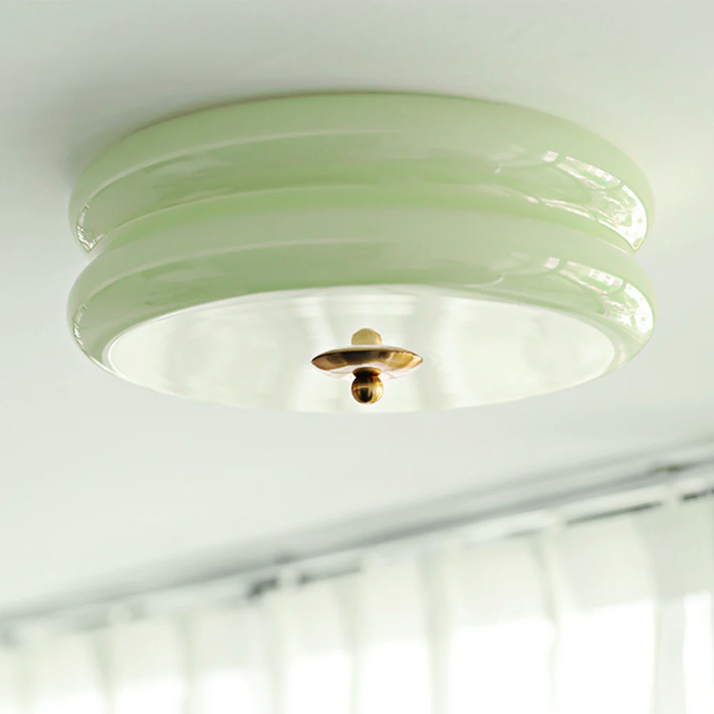 Ceiling Light Glass Metal 13.0 cm Cream Bedroom Living Room Adjustable LED Round Lamp | Thomler