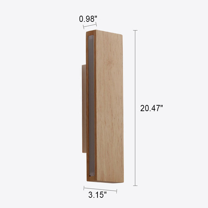 Wall Lamp Wood Acrylic 12 in Medium 12W Built-In LED Living Room Bedroom Hallway Lighting Modern Minimalist Decorative Fixture | Thomler