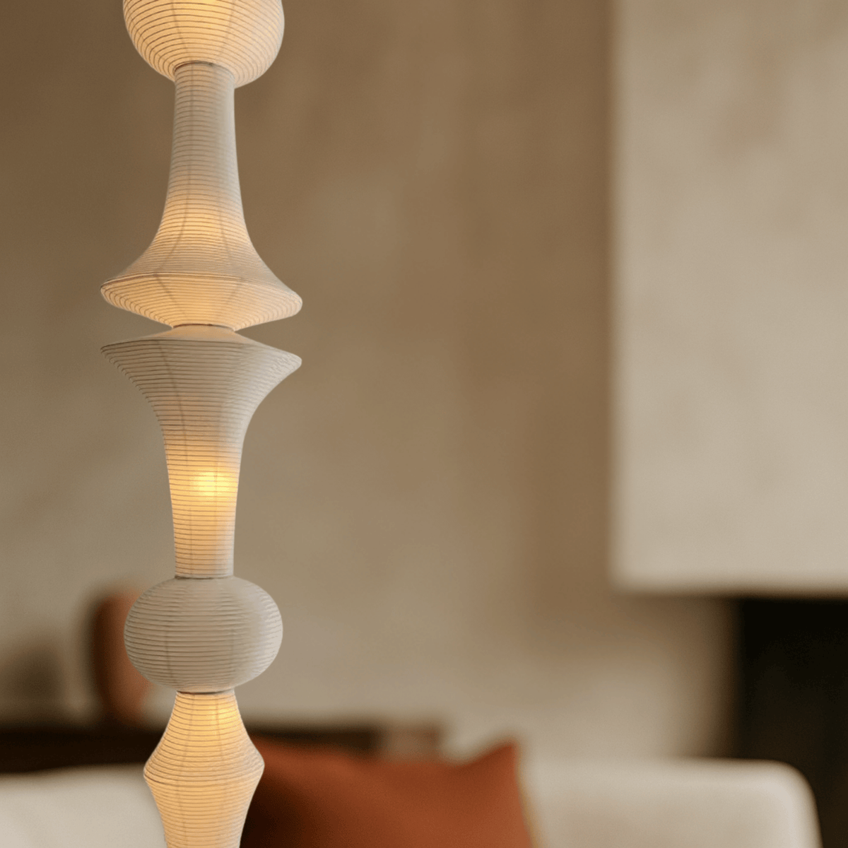 Japanese Paper Pendant Light – Sculptural Ceiling Fixture for Modern & Minimalist Interiors | Thomler