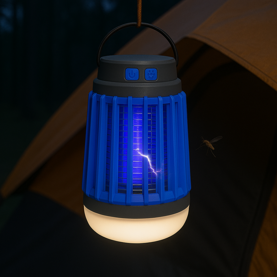 Solar Bug Zapper with UV Light & LED Camping Lantern for Outdoor Mosquito Control & Patio Lighting | Thomler