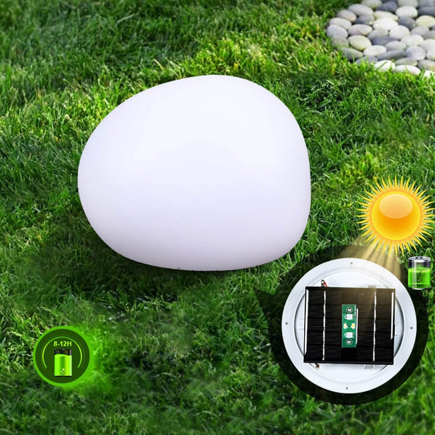 Outdoor Wall Light PE 0.5W Solar White 7.87 in Modern Patio Garden Pathway LED Fixture | Thomler