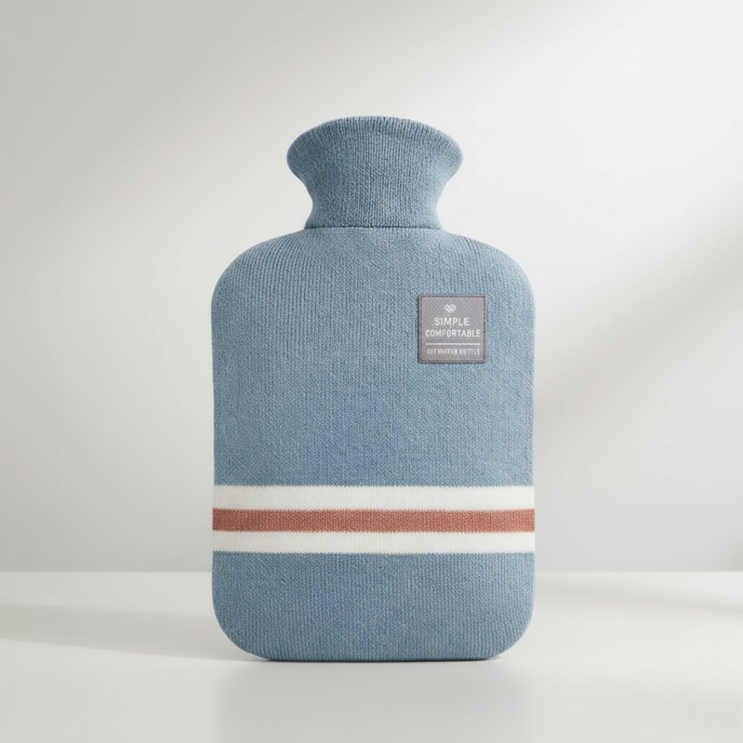 67 fl oz Jumbo Heat Therapy Bottle with Fleece Sleeve – Stays Warm 6-8 Hours for Sore Muscles, Cold Feet & Cramps | Thomler