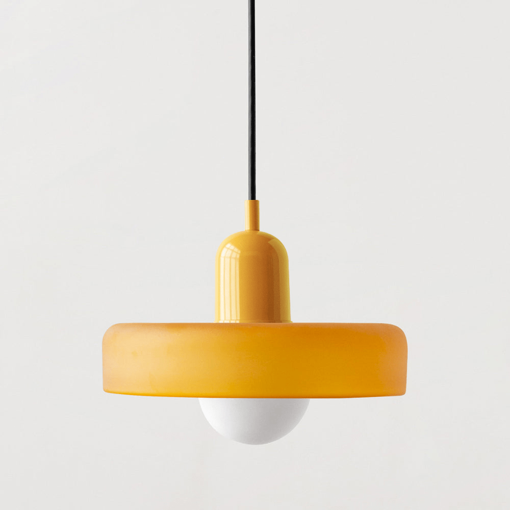 Art Glass Dome Pendant Light Fixture with Adjustable Cord for Kitchen Island Dining Room Bedroom | Modern Round Ceiling Hanging Lamp | Thomler
