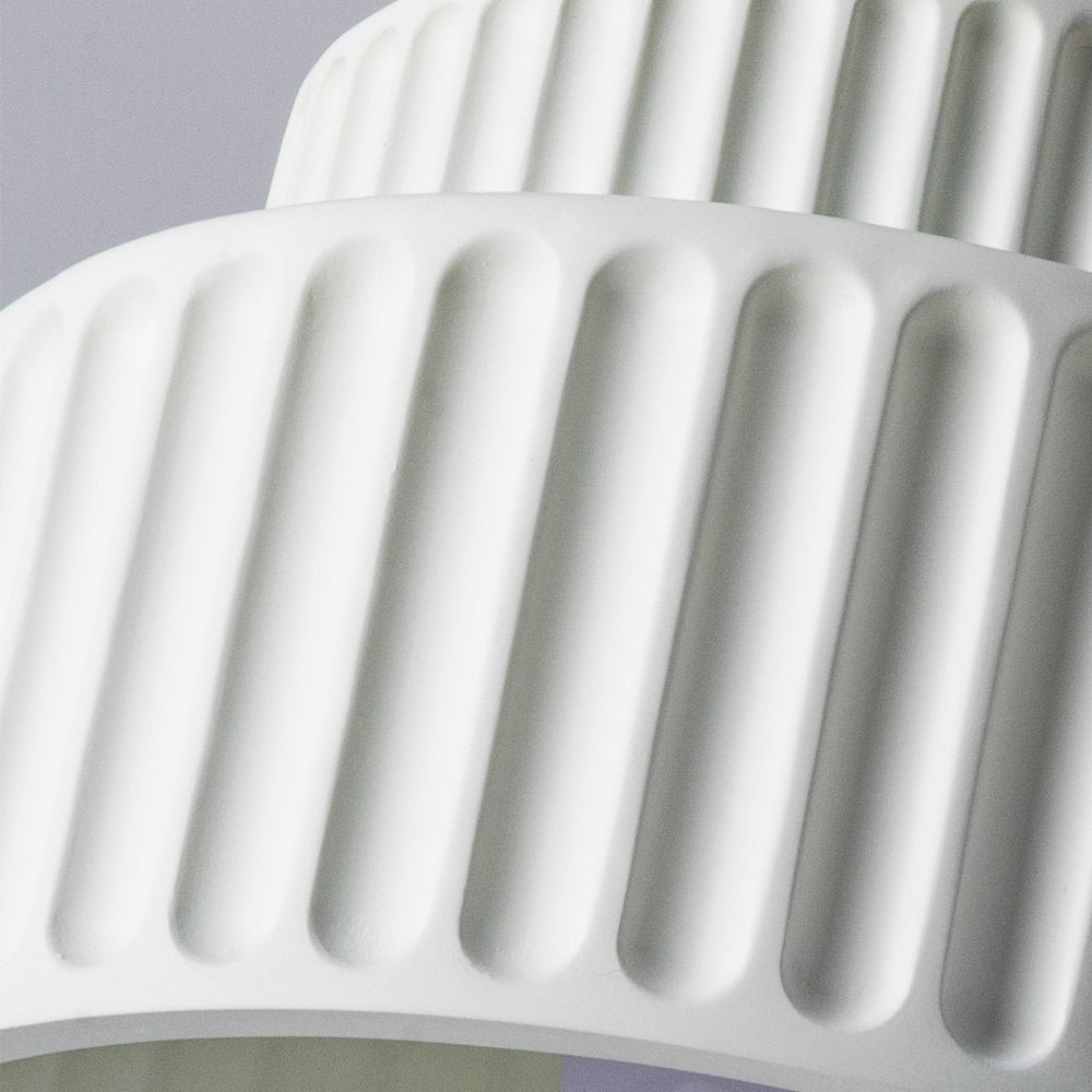 Ceiling Lamp Resin Ribbed E27 White Compact Living Room Kitchen Hallway Flush Mount Modern Scandinavian Lighting | Thomler