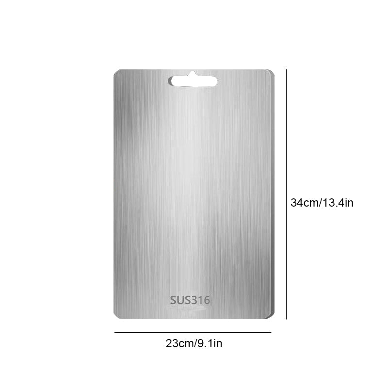 Dual-Surface Stainless Steel Cutting Board for Kitchen Food Prep & Meal Safety | Rust-Resistant Chopping Board for Meat, Vegetables, Bread | Thomler