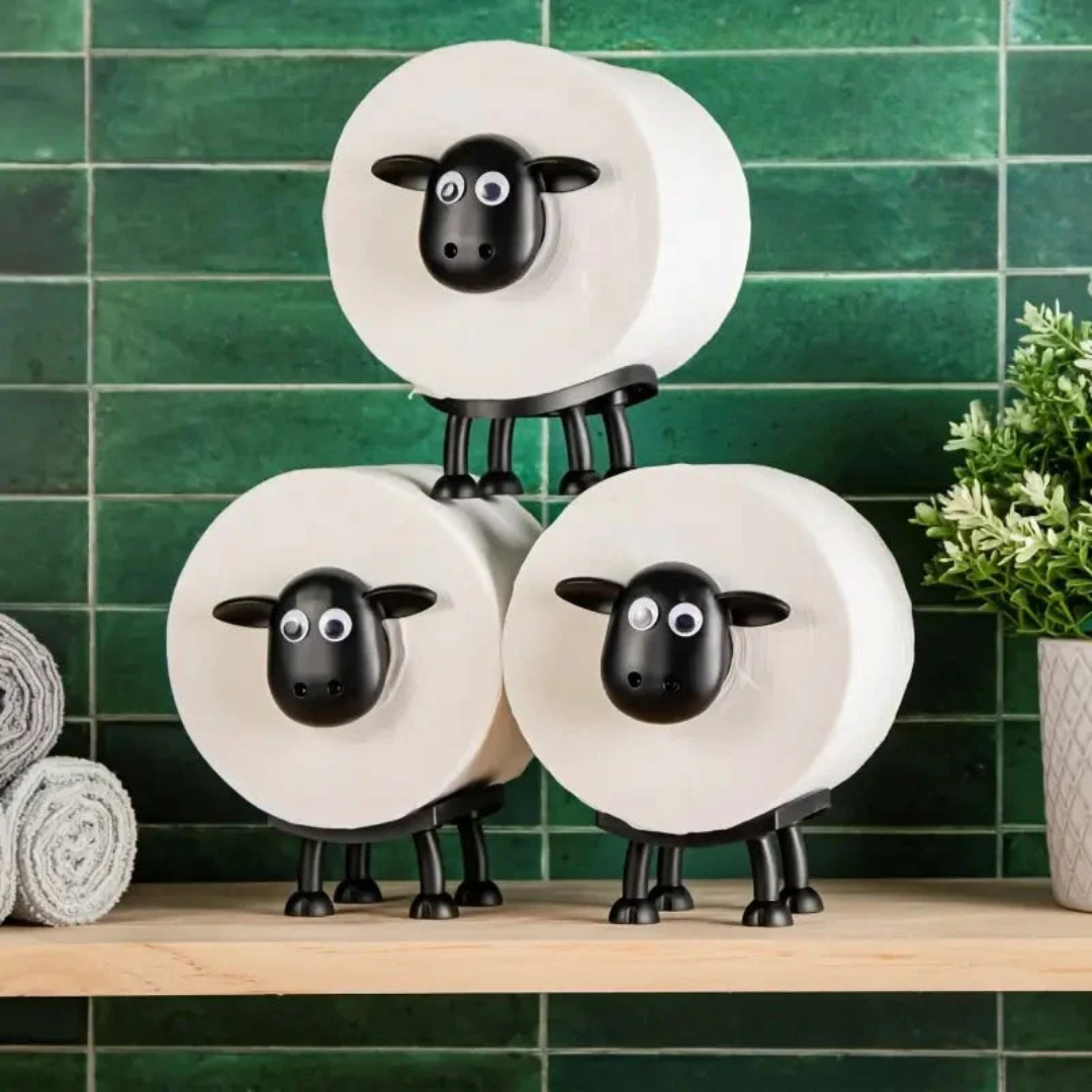 Toilet Roll Holder Sheep Design Set Of 3 Freestanding Bathroom Kitchen Roll Storage Organiser Decorative Countertop Holder | Thomler