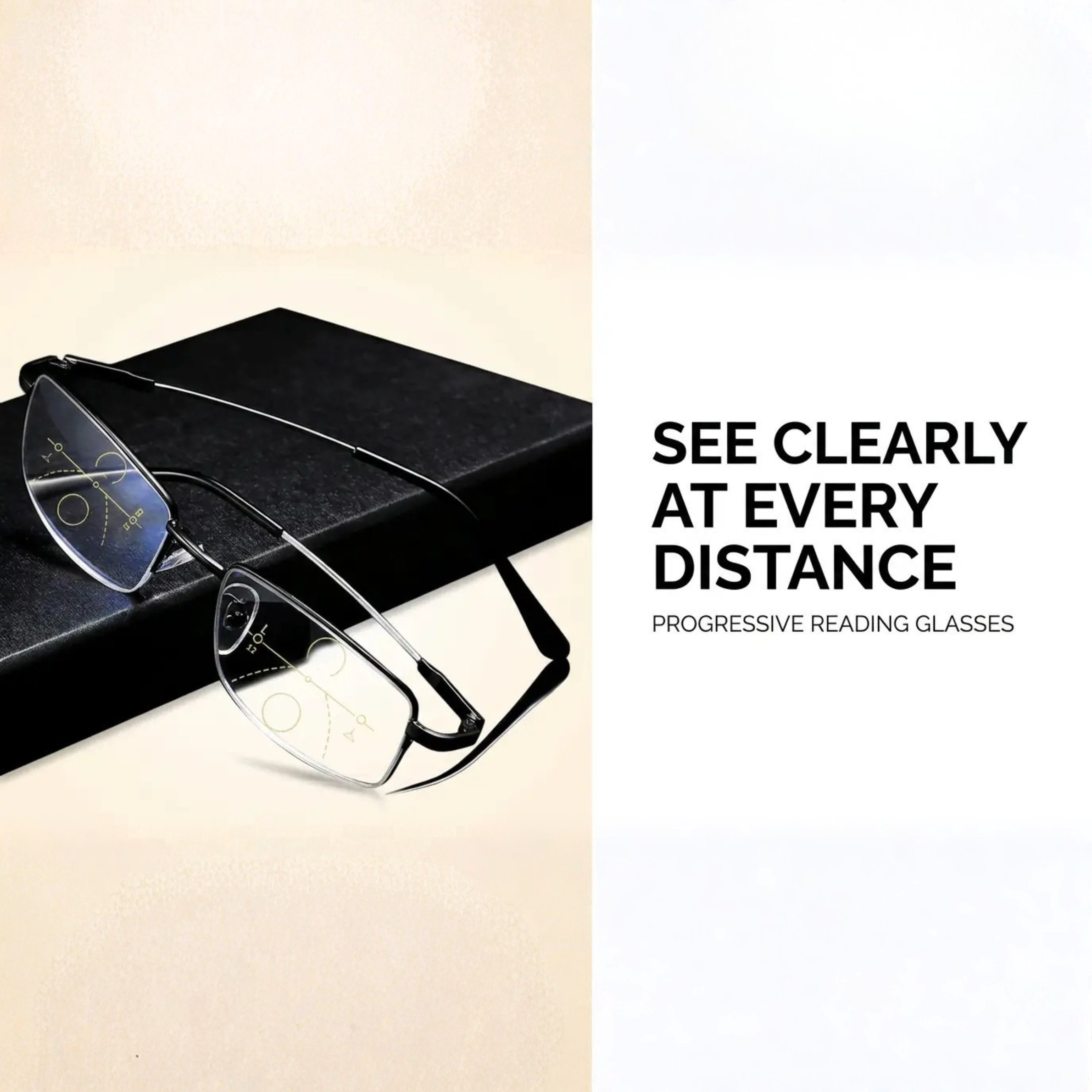 Multifocal Reading Glasses with Blue-Light Filter & Anti-Glare Coating for Reading, Screens & Distance Vision | Thomler