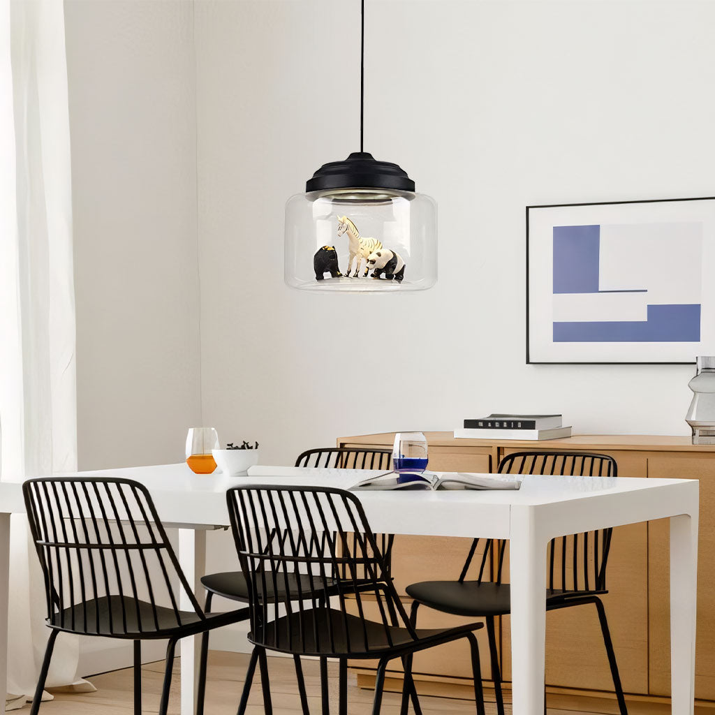 Pendant Light Glass 8.7 in Children’s Room Decorative Ceiling Lamp Whimsical Animal Theme Playful Lighting | Thomler