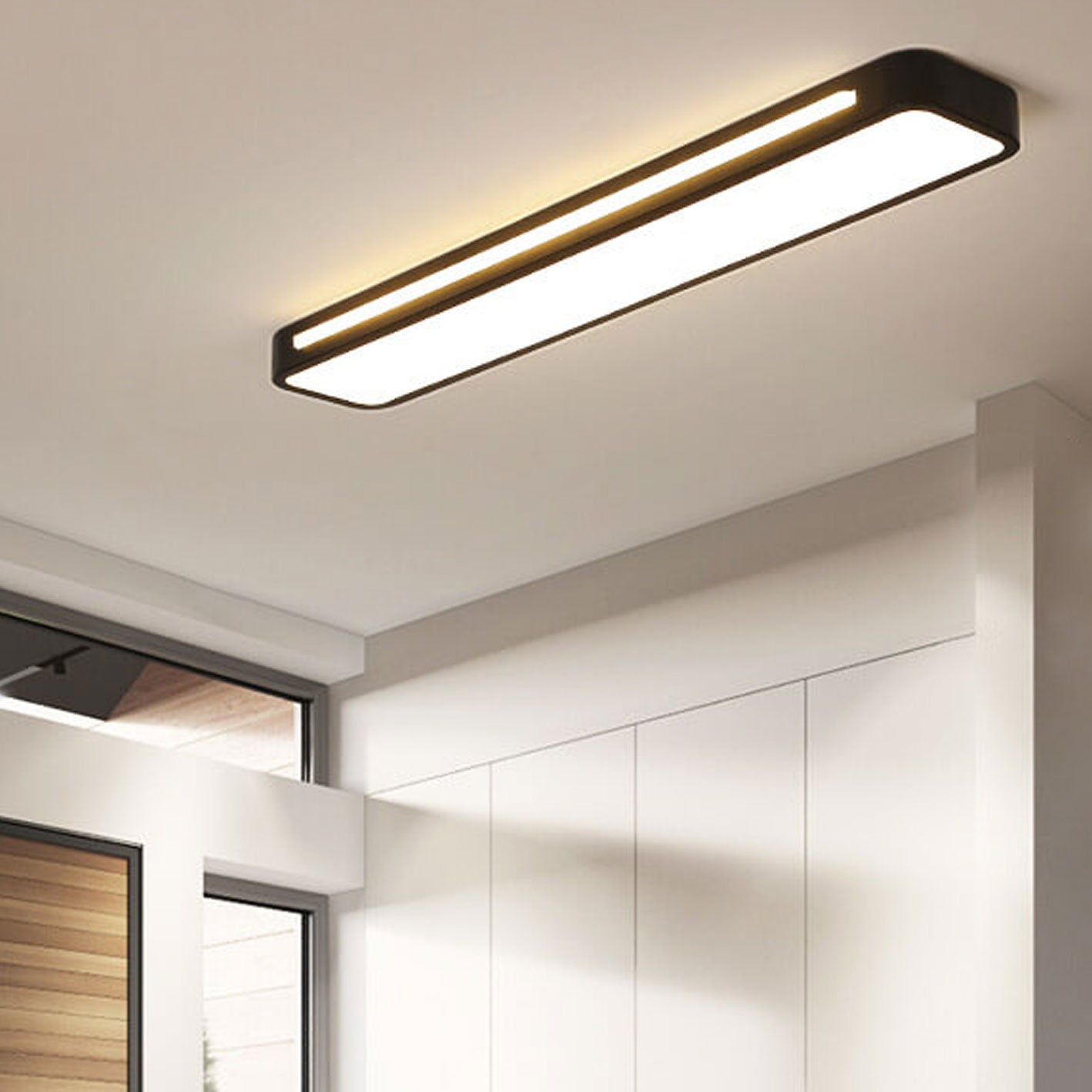 Sleek Rectangular LED Ceiling Light Fixture — Modern Acrylic Flush Mount for Bedroom, Hallway & Living Room | Thomler