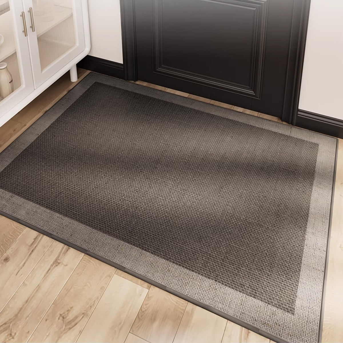 Woven Entry Mat with Accent Trim – Natural Fiber Floor Protection for Hallways & Doorways | Thomler