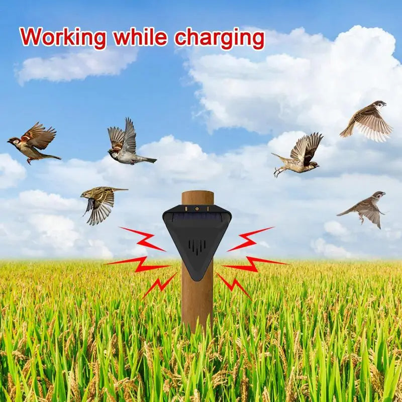 Humane Solar Powered Wildlife Deterrent System with Rotating Sound Technology for Yards Gardens Orchards | Thomler